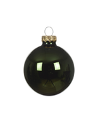 Kerstballen glas 6 cm, koker à 10, dennengroen
