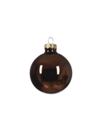 Kerstballen glas 6 cm, koker à 10, espresso