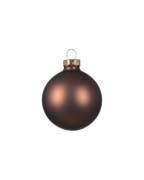 Kerstballen glas 6 cm, koker à 10, espresso