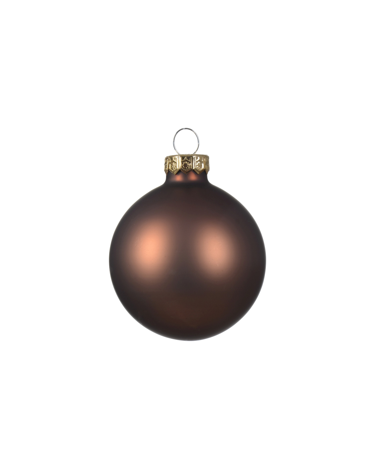 Kerstballen glas 6 cm, koker à 10, espresso