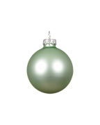 Kerstbal glas 7 cm silver inside, mintgroen, mat