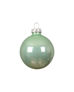 Kerstbal glas 7 cm silver inside, mintgroen, glans