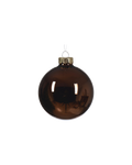 Kerstbal glas 8 cm, espresso, glans