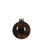 Kerstbal glas 8 cm, espresso, glans