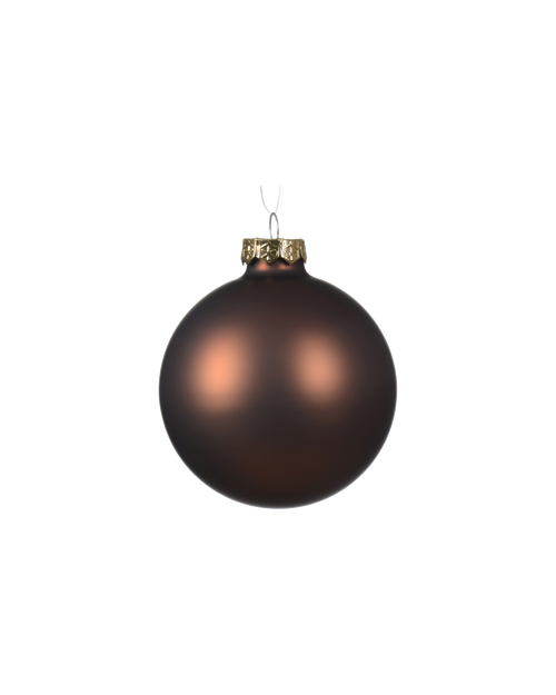 Kerstbal glas 8 cm, espresso, mat