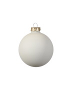 Kerstbal glas 8 cm, wolwit, mat