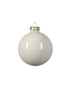 Kerstbal glas 8 cm, wolwit, glans