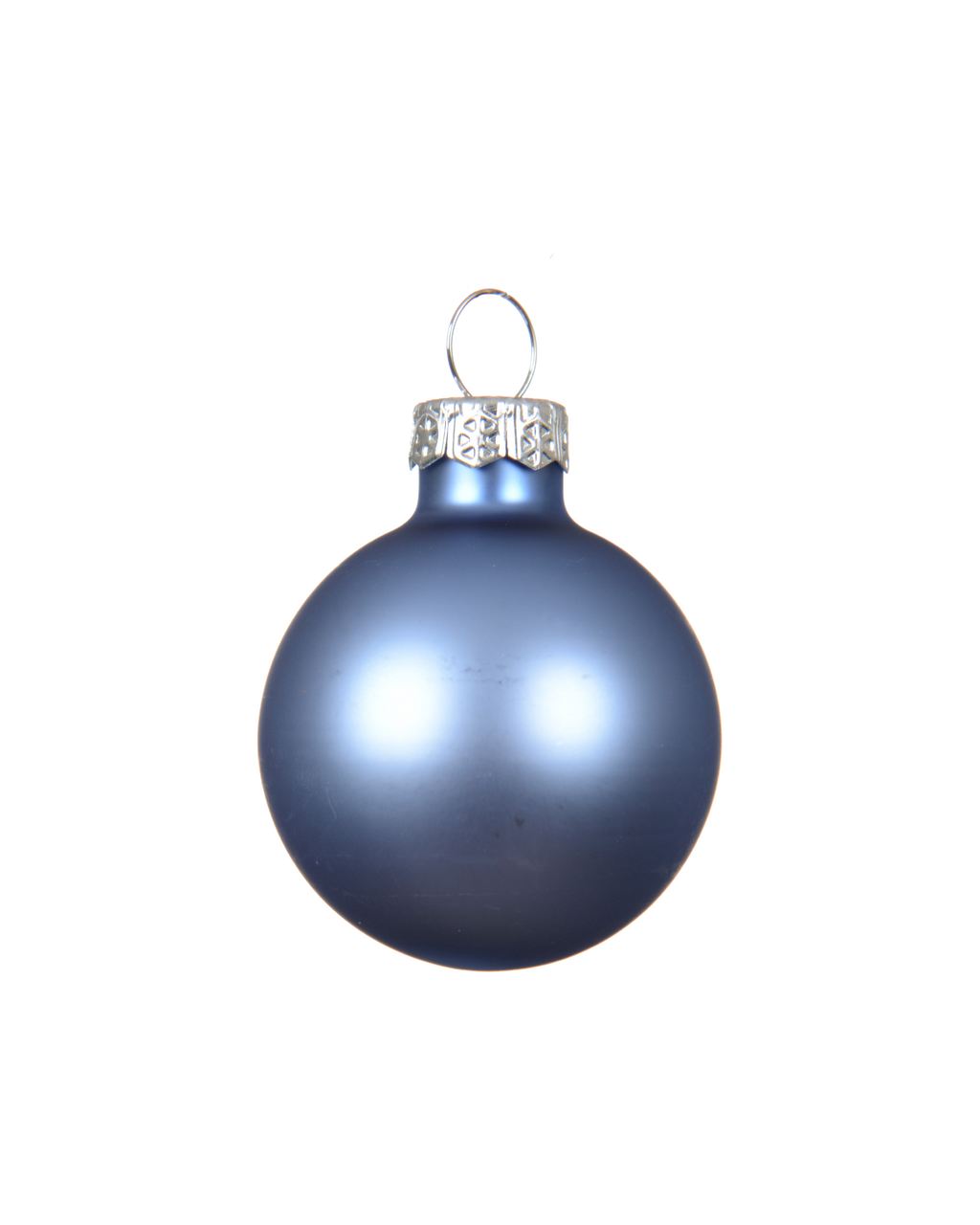 Kerstballen glas 6 cm silver inside, koker à 10, ochtendblauw