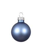 Kerstballen glas 6 cm silver inside, koker à 10, ochtendblauw
