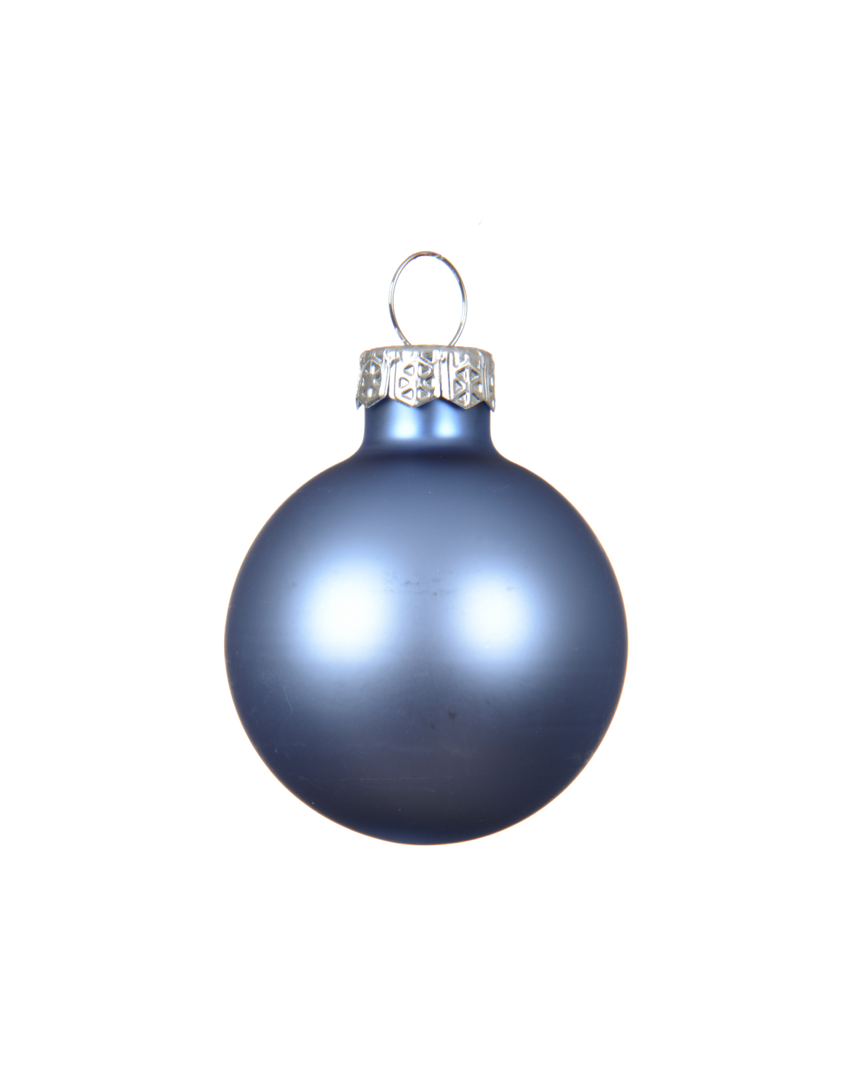 Kerstballen glas 6 cm silver inside, koker à 10, ochtendblauw