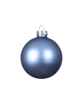 Kerstbal glas 8 cm silver inside, ochtendblauw, mat