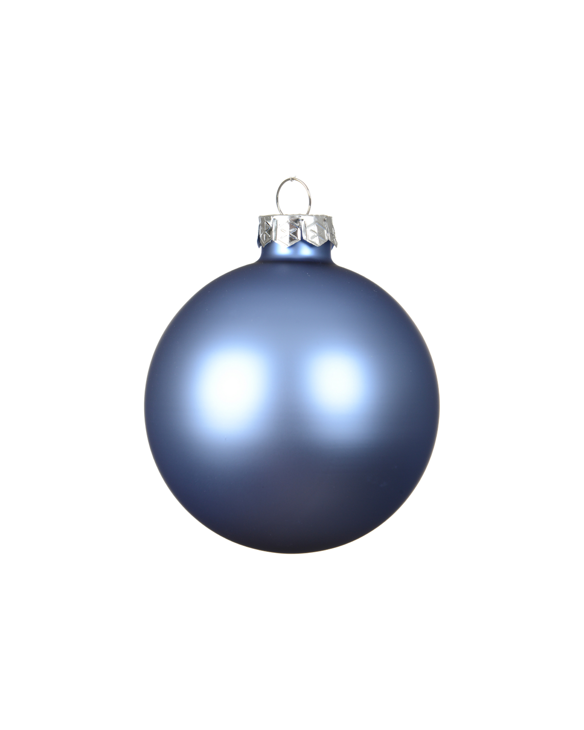 Kerstbal glas 8 cm silver inside, ochtendblauw, mat