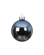 Kerstbal glas 8 cm silver inside, ochtendblauw, glans