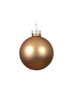 Kerstbal glas 8 cm silver inside, karamel bruin, mat