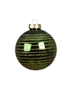 Kerstballen glas met glitterswirls, doosje à 3, dennengroen