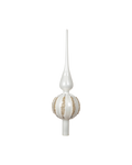 Piek glas 31 cm glans met glitter, winterwit