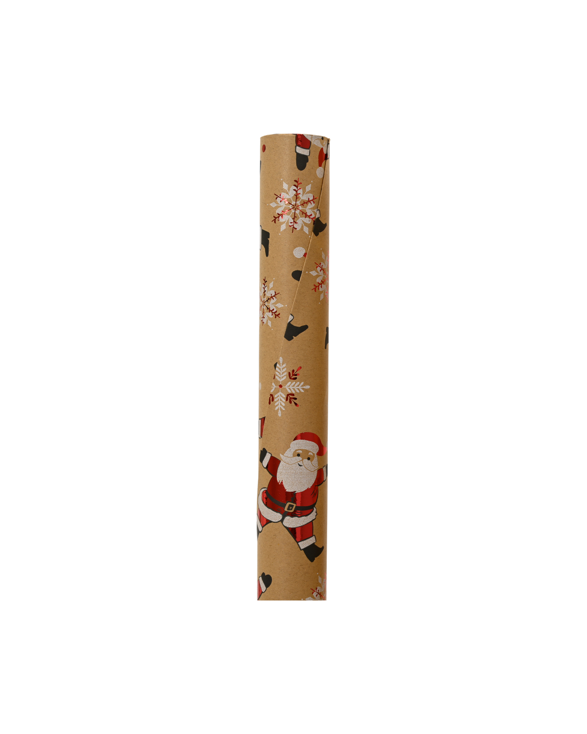 Inpakpapier kraft met hot stamp, 150 x 70 cm, rode kerstman