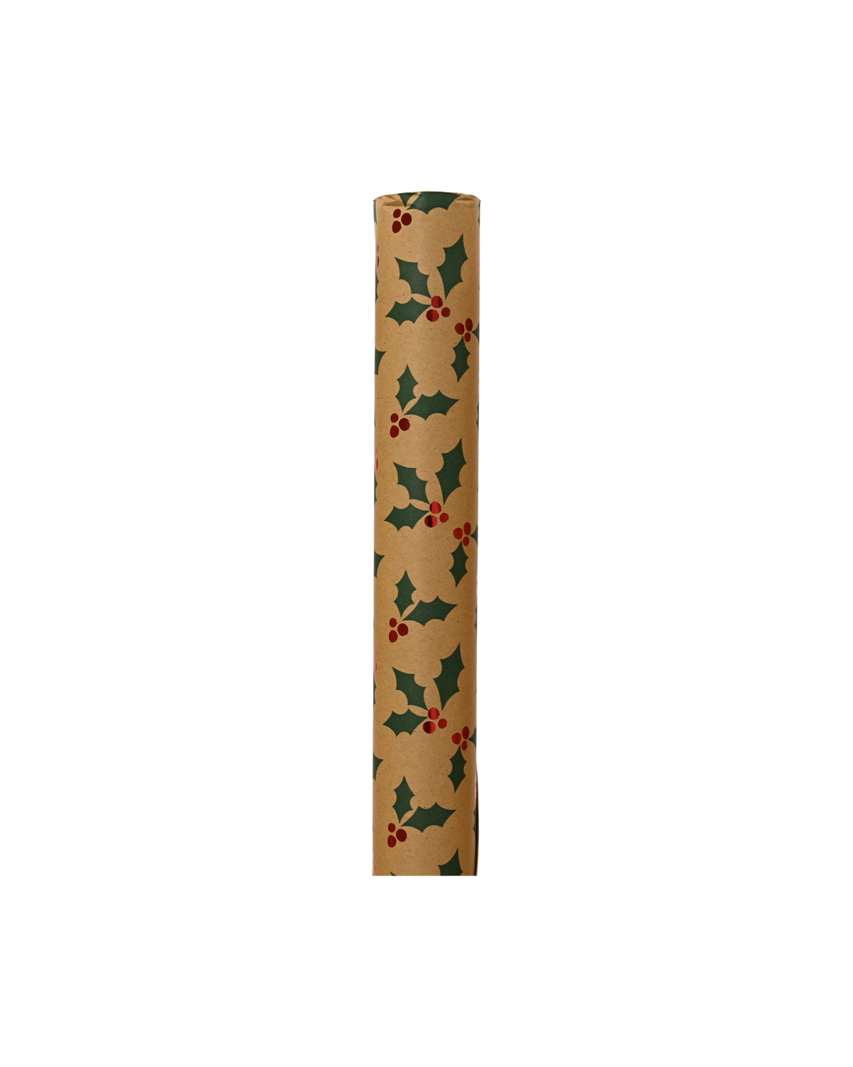 Inpakpapier kraft met hot stamp, 150 x 70 cm, groene hulst