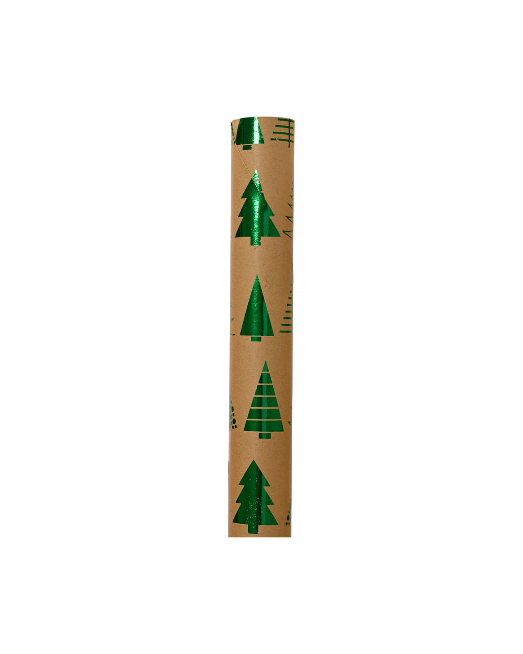 Inpakpapier kraft met hot stamp, 150 x 70 cm, groene kerstboom