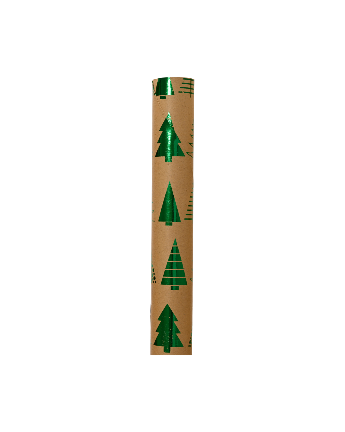 Inpakpapier kraft met hot stamp, 150 x 70 cm, groene kerstboom