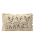 Kussen katoen met borduursel en kralen, beige