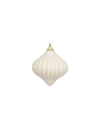 Kerstornament foam met glitter, wolwit