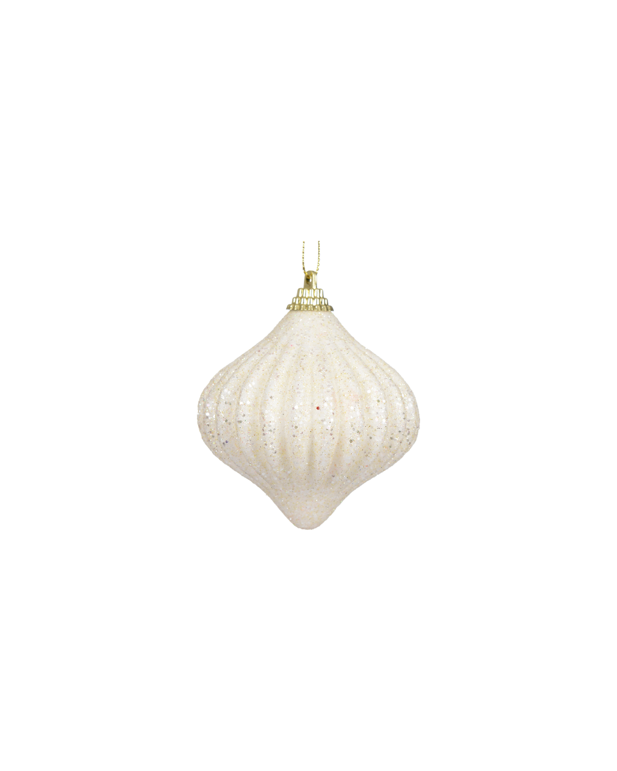 Kerstornament foam met glitter, wolwit