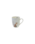 Mok porselein met dierenprint, vos, crèmewit