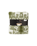 Plaid teddy met rendier en boom, lichtgroen