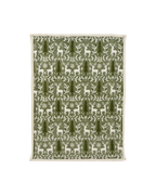 Plaid teddy met rendier en boom, lichtgroen