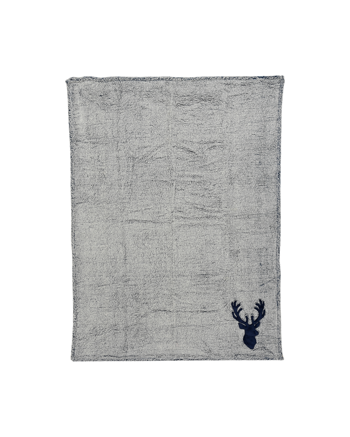 Plaid sherpa met hert, nachtblauw