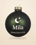 Kerstbal eerste kerst baby met maan en sterren