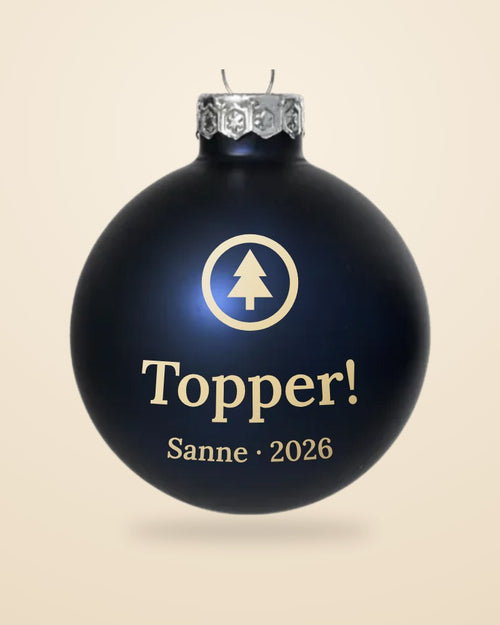 Gepersonaliseerde kerstbal met logo en compliment