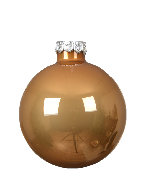 Karamel bruin kerstbal glanzend