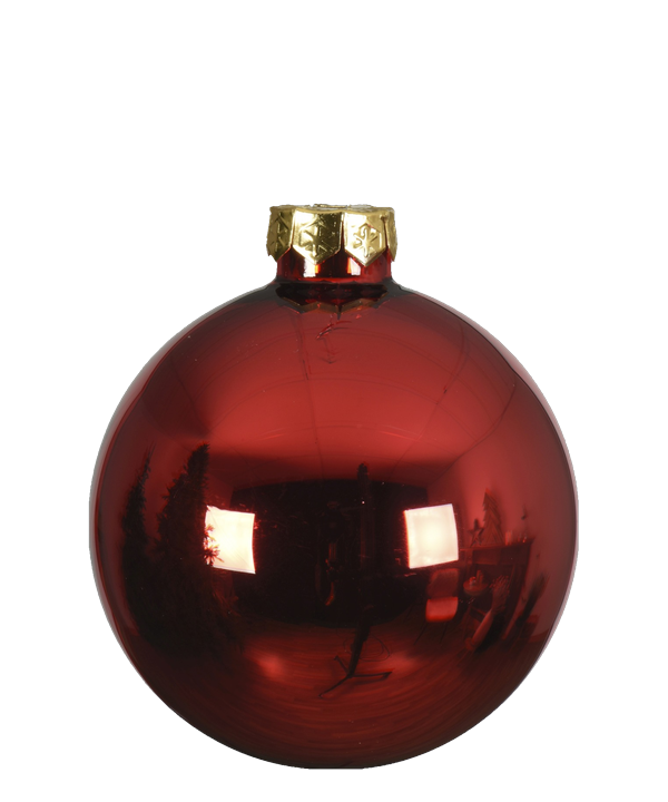 Kerstrood kerstbal glanzend