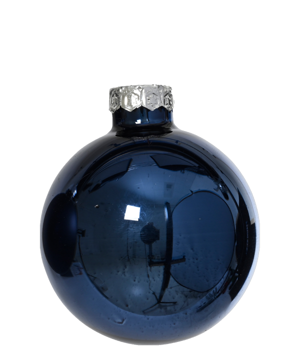 Nachtblauw kerstbal glanzend