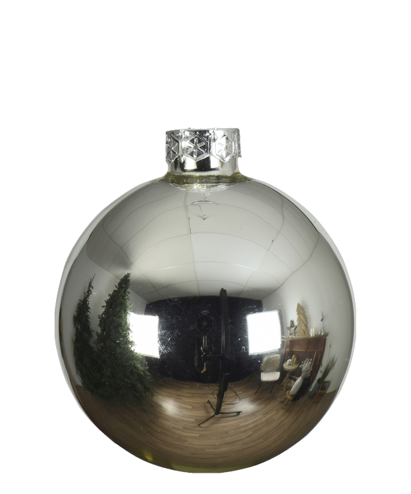 Zilver kerstbal glanzend